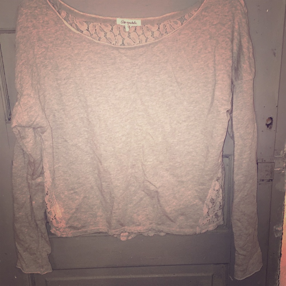 XL LACE CROP SWEATER